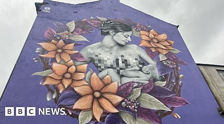 'Pixelated' mural tackles stigma of breastfeeding