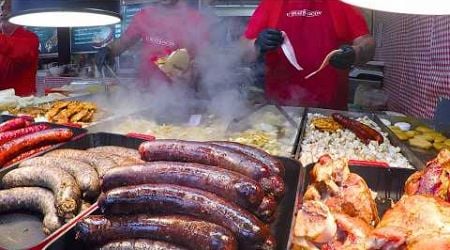 Street Food in Bratislava, Slovakia. Christmas Market at &#39;Hviezdoslav Square&#39;