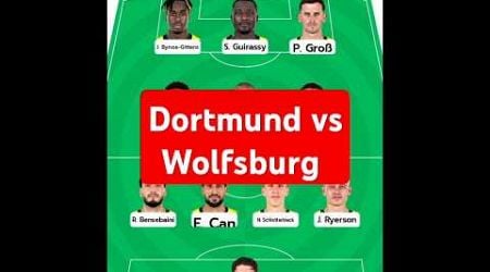 Dortmund lineup vs Wolfsburg #lineups #dortmundfc #bundesliga shorts