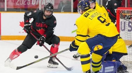 Highlights from Canada vs. Sweden in the 2025 IIHF World Junior Championship pre-tournament