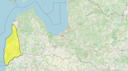 Yellow alert for river flooding in Kurzeme, Latvia