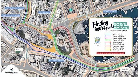 New routes around Msida Creek project to start on 2 January