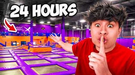 24 HOUR OVERNIGHT CHALLENGE in TRAMPOLINE PARK!