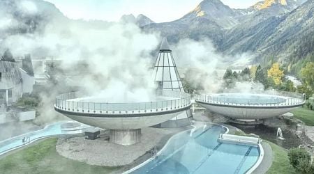 Inside the unusual hotel that looks like an alien spaceship with three outdoor pools, thermal bath and kids' waterpark