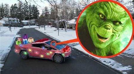 If you see this Christmas Cyber Truck with Presents, RUN Away It&#39;s a TRAP! (The Grinch Driving!?!)