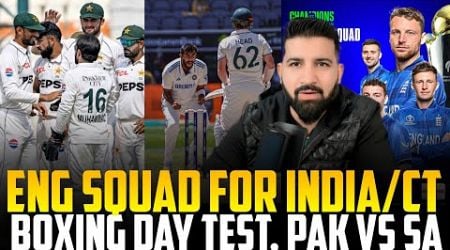 PAK vs SA, IND vs AUS, Boxing Day Tests | ENG squad for CT &amp; INDIA tour