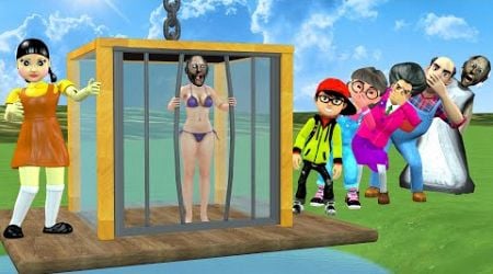 Scary Teacher 3D vs Squid Game Help Doll Escape Iron Cage When Captivity 5 Time Challenge Who Win?