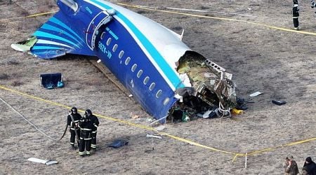 Almost half of 67 on board Azerbaijani passenger plane that crashed in Kazakhstan after bird strike survive