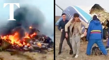 Kazakhstan plane crash: Moment survivors rescued from wreckage