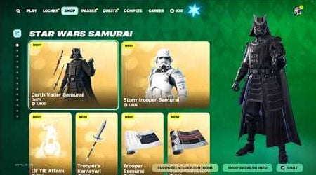 *NEW* Star Wars Darth Vader SAMURAI &amp; Stormtrooper SAMURAI in the Fortnite Item Shop (Full Showcase)