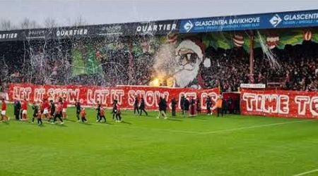 KV Kortrijk supporters with Christmas TIFO vs Sporting de Charleroi 26.12.2024