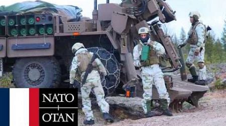 French Army, NATO. CAESAR self-propelled howitzers during military exercises in Finland.