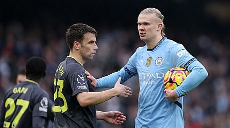 What Everton's Seamus Coleman did and said before Erling Haaland missed penalty for Man City