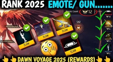 RANK 2025 &amp; DAWN VOYAGE 2025 EMOTE KAISE MILEGA M4A1 GUN SKIN KAISE MILEGA 12 HEROIC TOKEN RANK 2025