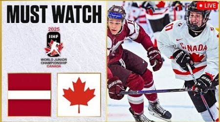 LATVIA vs. CANADA | LIVE STREAM | IIHF Ice Hockey World Junior Championship 2025 | U20 | Watch Along