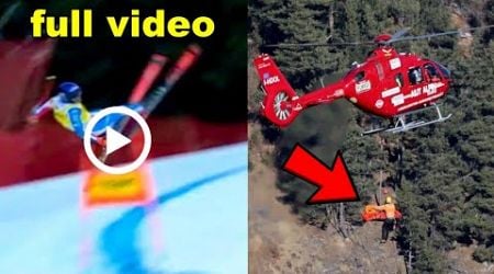 French skier Cyprien Sarrazin crashes heavily in downhill training in Bormio, Cyprien Sarrazin crash