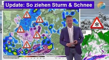 So ziehen Sturm &amp; Schnee. Wintergewitter am Sonntag. Schnee-Chancen im Norden? Danach Hochdrucklage.