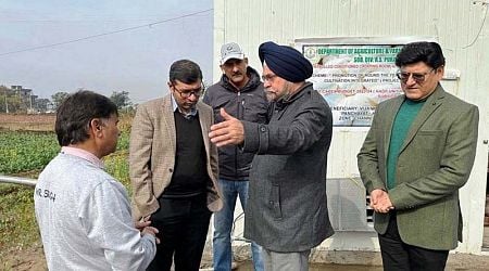 Mission Director HADP during tour of RS Pura on Saturday.