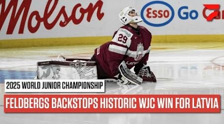 Linards Feldbergs Backstops Historic World Juniors Win For Team Latvia In 3-2 Shootout Win Vs Canada