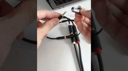 Plug the jack into the 3.5mm female USB-C adapter to connect the RCA cable on the MacBook #shorts