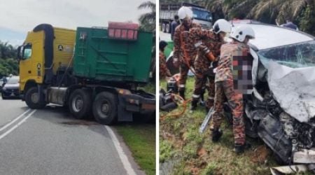 Eight injured, including three children, in MPV and trailer collision near Mersing