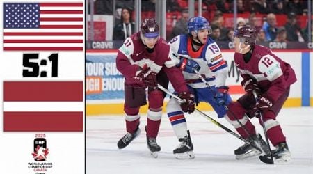 USA VS LATVIA HIGHLIGHTS 2025 IIHF WORLD JUNIOR CHAMPIONSHIP