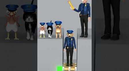 Chicken, Cat Vs Dog? Which animal can rescue the police dog?#shorts