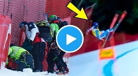 French Skier Cyprien Sarrazin Crashes Heavily in Downhill Training in Bormio Cyprien Sarrazin crash