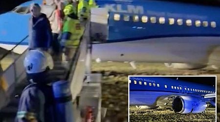 KLM Royal Dutch Airlines Boeing flight skids off runway in Norway after hydraulic failure