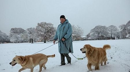 All the parts of England, Wales, Scotland waking up to snow on New Year's Day