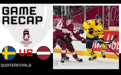 SWEDEN vs LATVIA HIGHLIGHTS | 2025 IIHF World Junior Championship