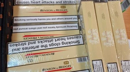 300 cartons of cigarettes confiscated on Christmas day