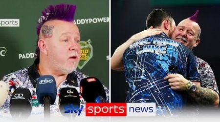 Peter Wright reacts to knocking out defending champion Luke Humphries after 4-1 win