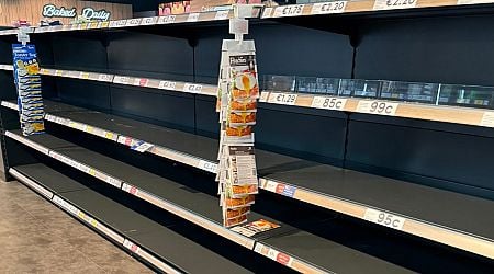 Irish supermarket shelves left BARE as shoppers 'panic buy' ahead of snow chaos