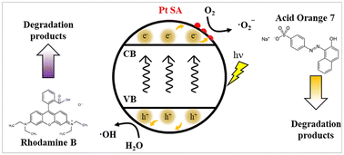 Platinum single atoms on titania aid dye photodegradation whereas platinum nanoparticles do not