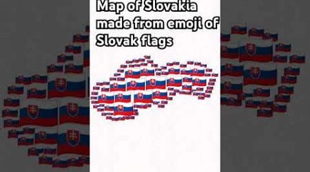 Map of Slovakia made from emoji of Slovak flags