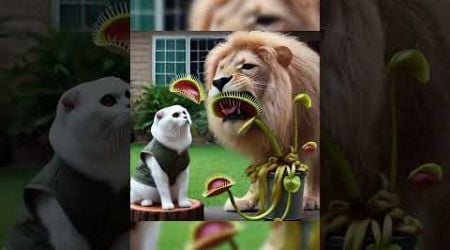 Cute cat laughing at other animals change into venus flytrap #cat #cute #funny #tiger #lion #animals