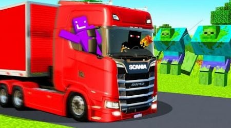 Nous avons fait un voyage en camion avec des amis dans Minecraft!