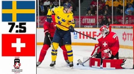 SWEDEN VS SWITZERLAND HIGHLIGHTS 2025 IIHF WORLD JUNIOR CHAMPIONSHIP