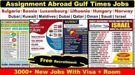 Assignment Abroad Times Jobs In Bulgaria, Israel, Luxembourg, Lithuania, Dubai, Kuwait, Norway, Oman