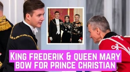 King Frederik &amp; Queen Mary BOW DOWN for Prince Christian at New Year&#39;s Banquet at Amalienborg!