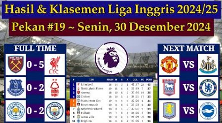 Hasil Liga Inggris Tadi Malam - West Ham vs Liverpool - EPL 2024/2025 Pekan 19