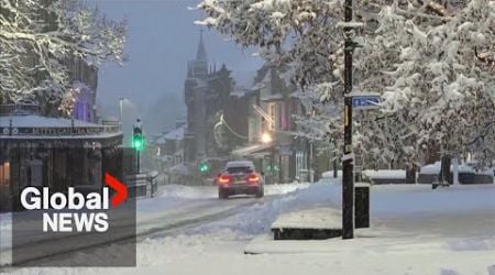 Heavy snow causes travel disruptions across England, Ireland