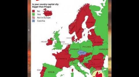 Is your country capital city bigger than Prague #coutry #czech #europe #geography #mapping