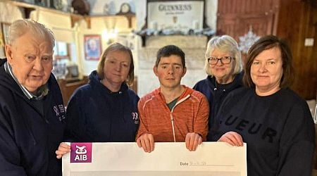 Man who ran and walked through 2024 presents cheque of west Donegal fundraiser