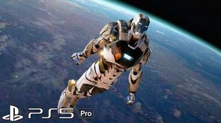 Avengers Iron-Man Flying To Space In New Suit (PS5 Pro) 4K 60FPS