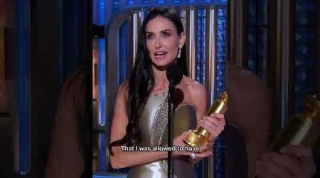 Demi Moore Delivers Empowering Speech After First-Ever Acting Award at #GoldenGlobes #shorts