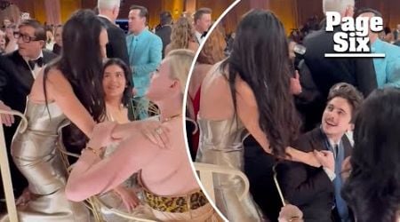 Watch Kylie Jenner appear to get snubbed by Demi Moore in awkward interaction at Golden Globes 2025