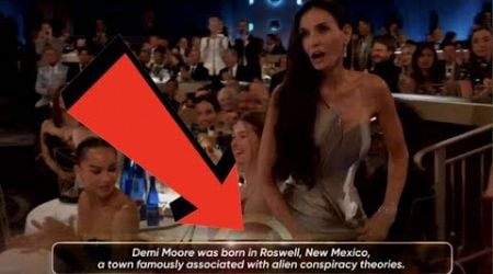 LOOK WHAT THEY PUT ON THE SCREEN AS DEMI MOORE WON AWARD FOR BEING &quot;A WITCH ADDICTED TO RED SERUM!&quot;