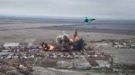 Russian Su-34 Drops Seven FAB Bombs - Obliterating Ukrainian National Guard Positions